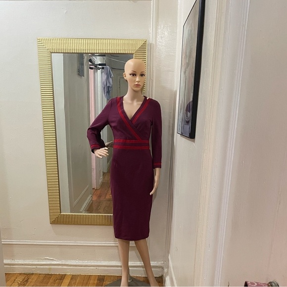 Boden Deep Red Long Sleeve Dress - Picture 10 of 13